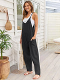 V-Neck Spaghetti Strap Pocketed Jumpsuit.