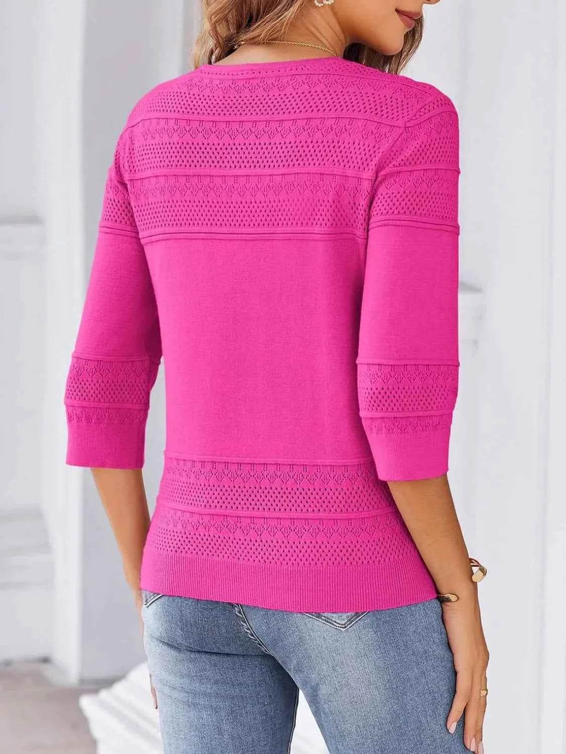 Button Up 3/4 Sleeve Cardigan.