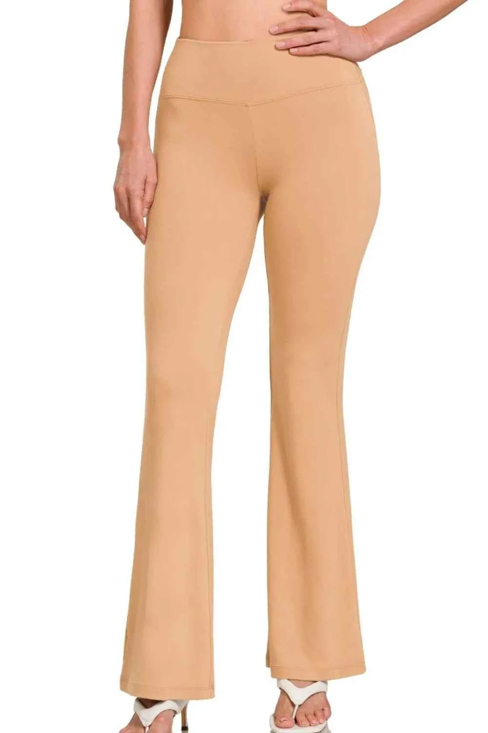 Zenana Buttery Soft High Waist Flare Leg Yoga Pants.