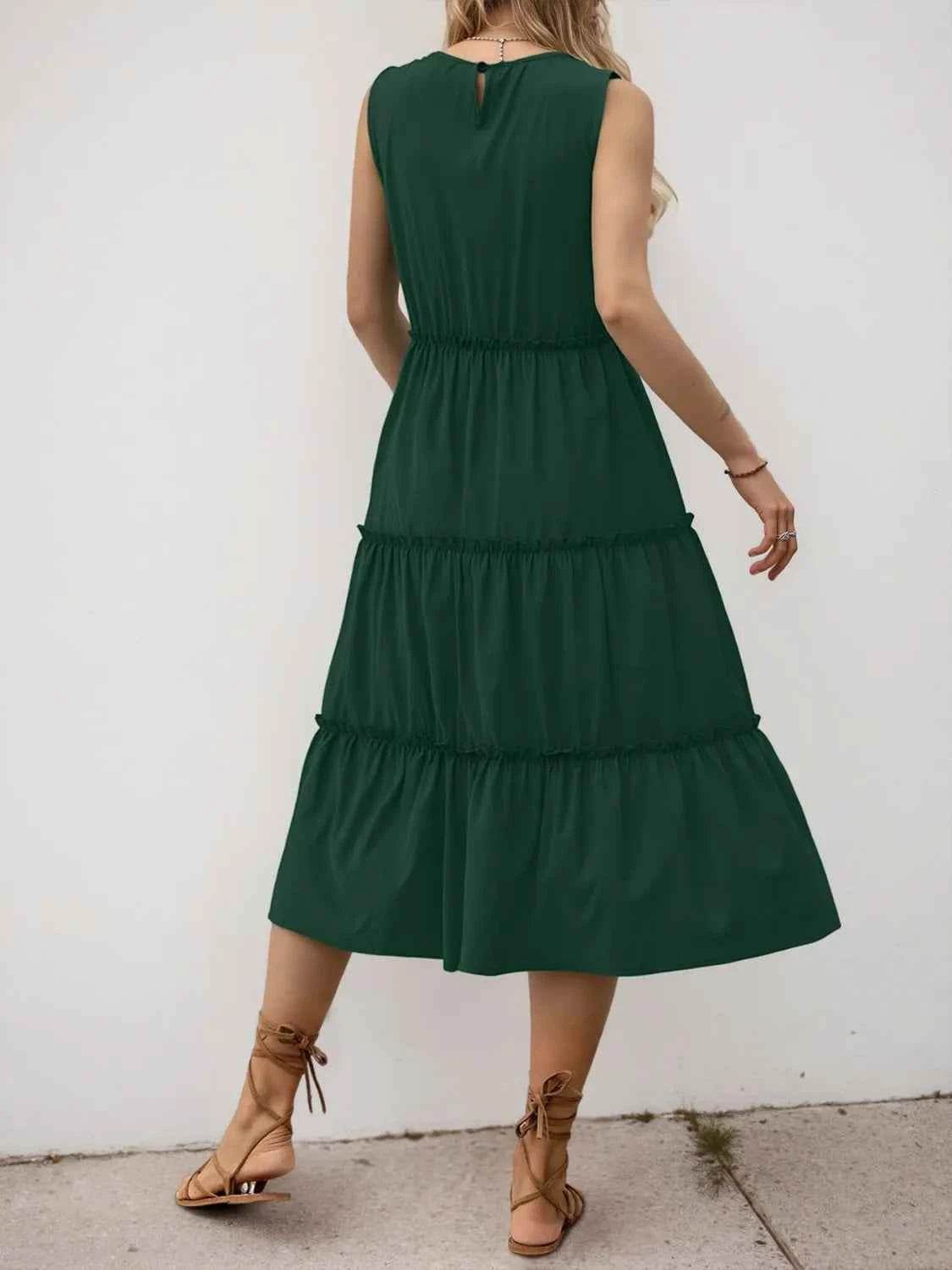 Frill Tiered Midi Dress.