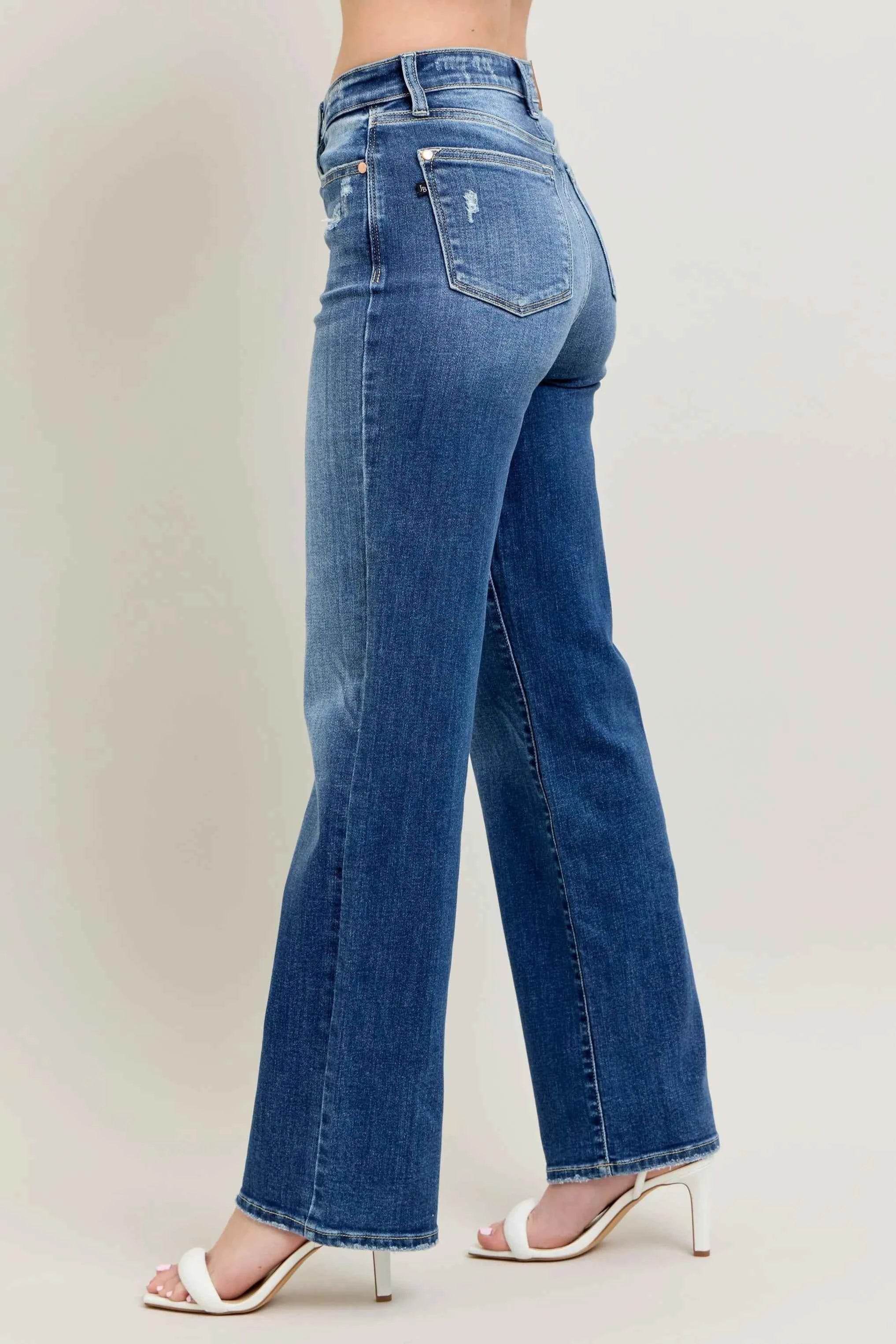Judy Blue Full Size High Waist 90's Straight Leg Jeans.