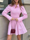 Smocked Long Sleeve Shirt Dress.