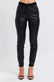 Judy Blue Plus Size High-Waisted Faux Leather Skinny Pants.