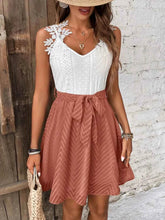 Lace Detail Tie Waist Mini Cami Dress.