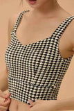 Crisscross Back Houndstooth Active Bra.
