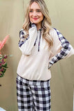 And The Why Drawstring Hooded Top & Plaid Pants Lounge Set.