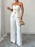 Sleek Tube Top and Wide Leg Pants Set.