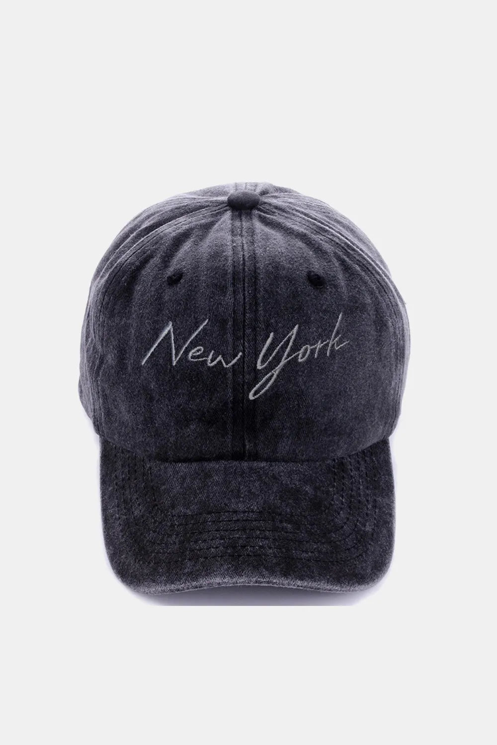Zenana Washed Embroidered City Baseball Cap.