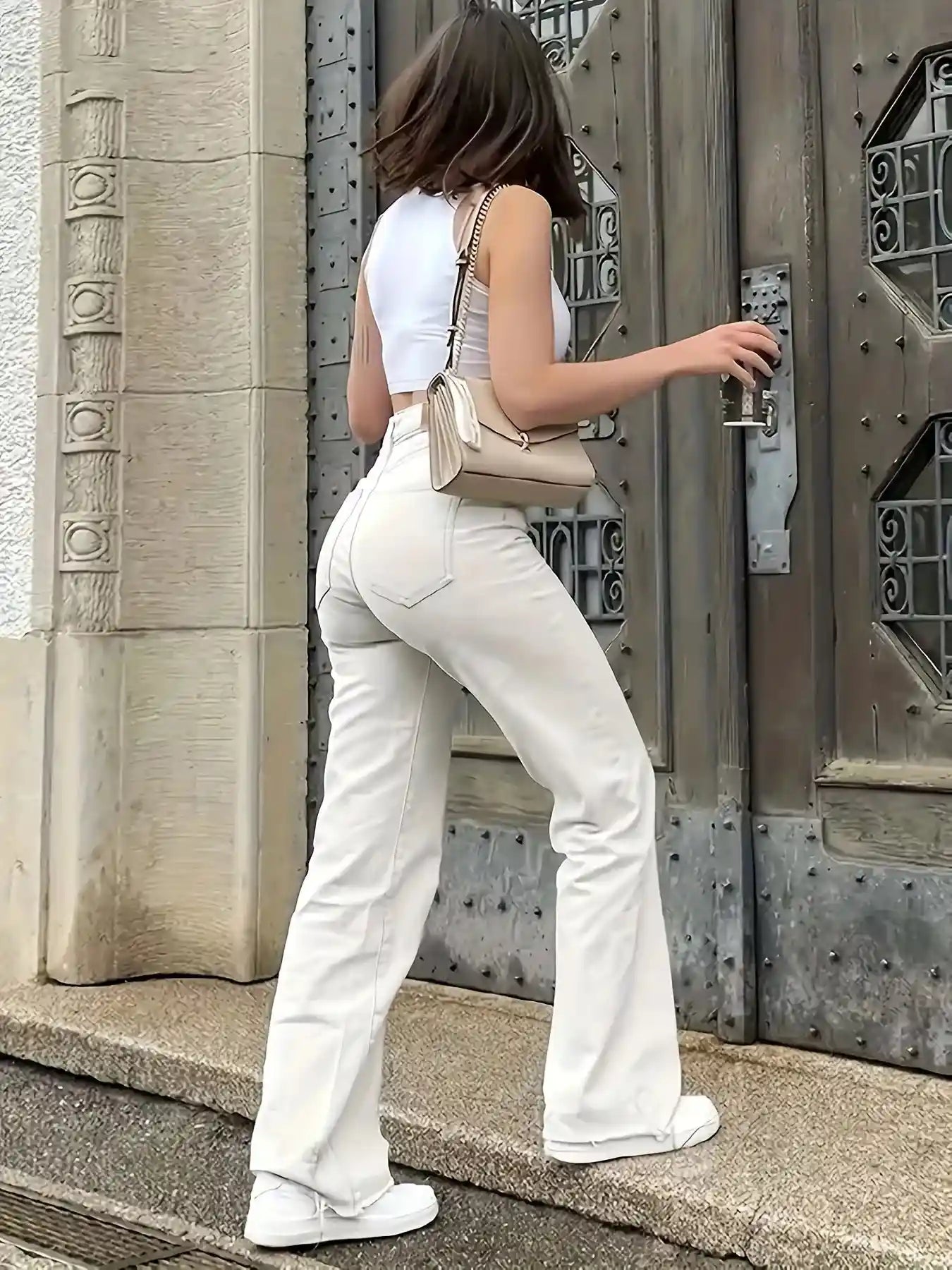 High-Waisted Wide Leg Jeans.
