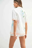 MABLE Embroidered Button Down Shirt and Shorts Set - EBYNN