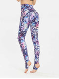 Printed Wide Waistband Active Leggings with Stirrups.