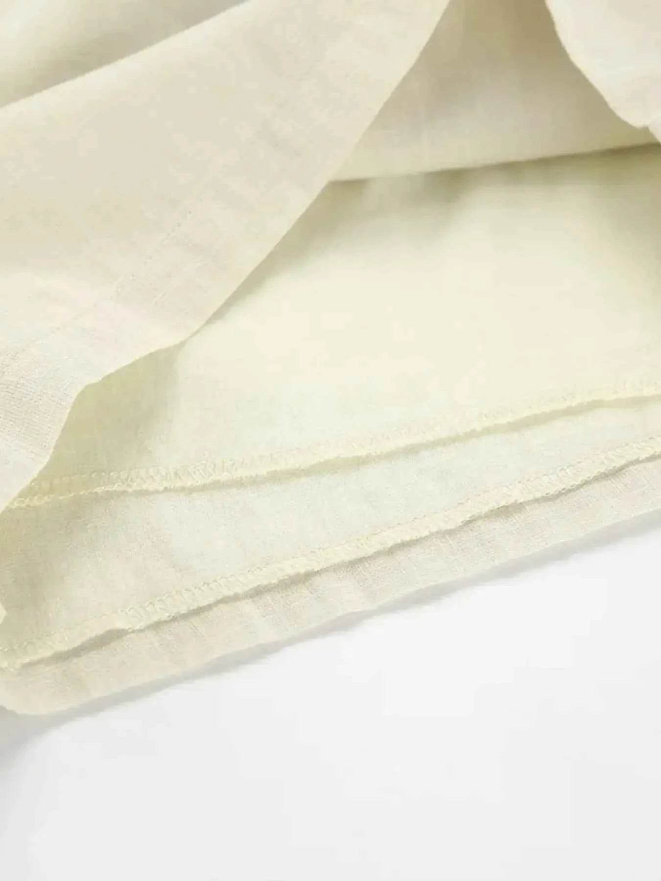 Button Up V-Neck Vest and Shorts Set - Contrast Trim Top and Pants Set - EBYNN