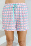 Plaid Collared Neck Short Sleeve Top and Shorts Lounge Set.