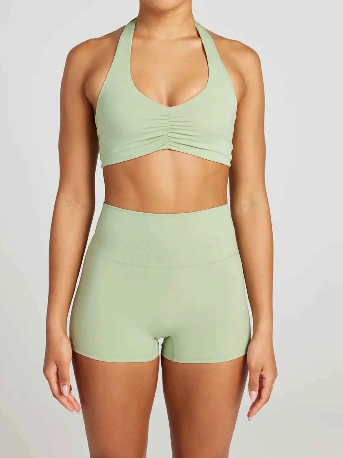 Halter Neck Cami and Shorts Active Set.