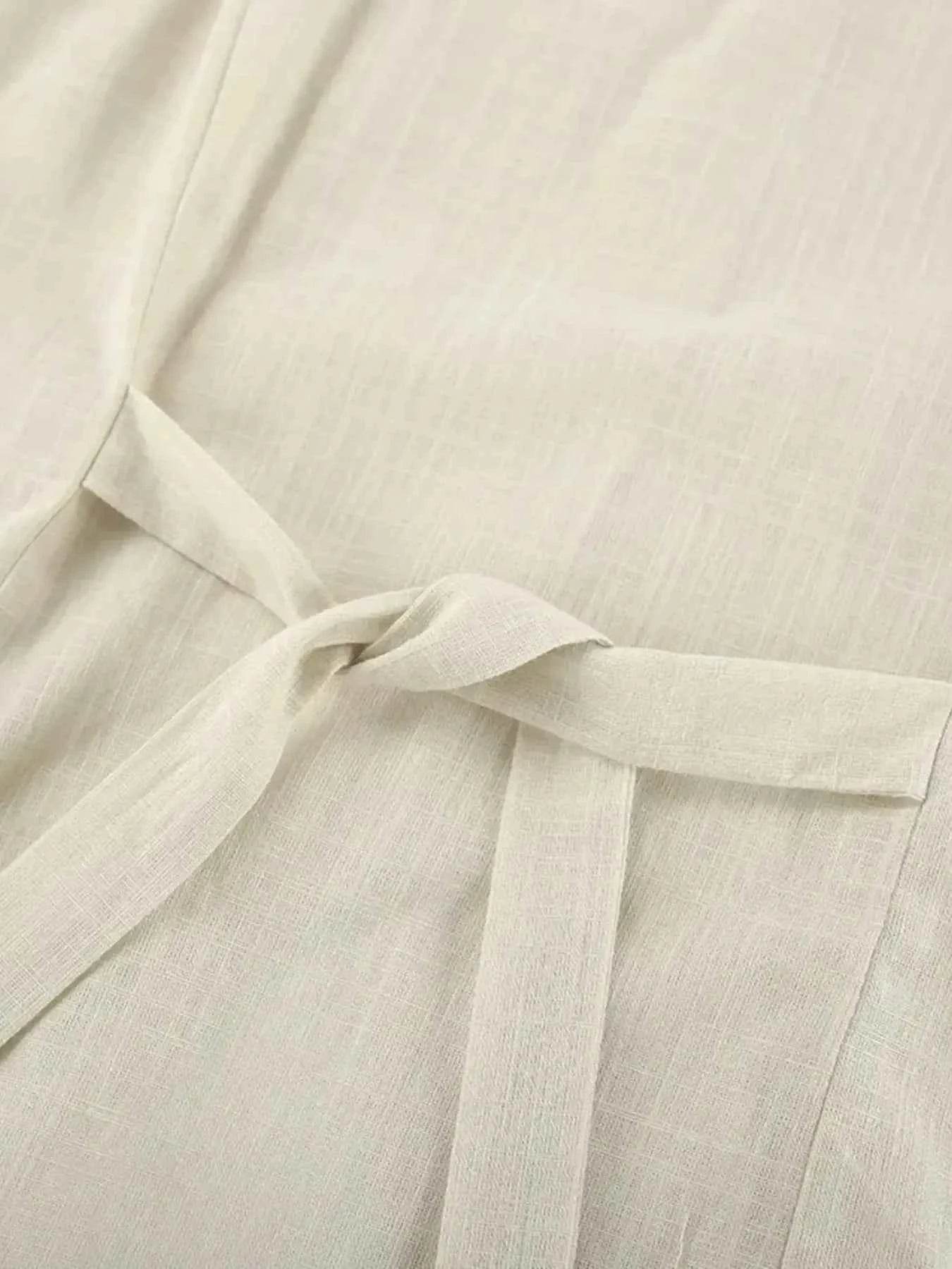 Button Up V-Neck Vest and Shorts Set - Contrast Trim Top and Pants Set - EBYNN