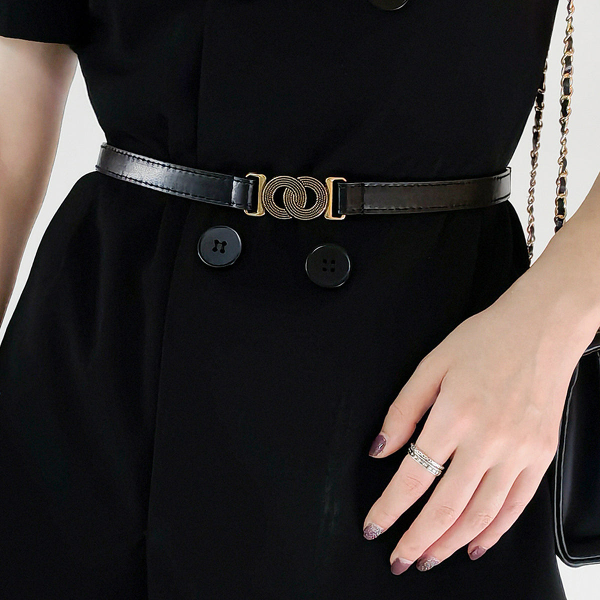 Alloy Buckle PU Leather Belt.
