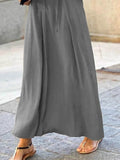 Plus Size Solid Color Maxi Shirt Dress.