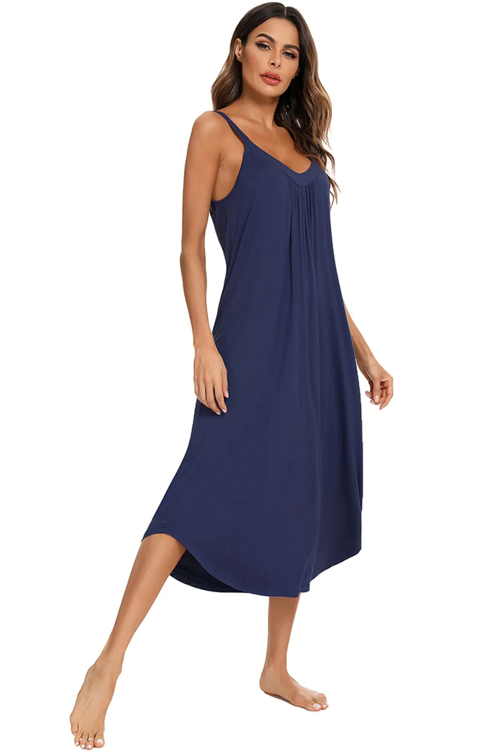 V-Neck Midi Lounge Dress.