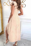 Surplice Ruffled Cap Sleeve Zip Back Dress.
