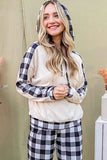 And The Why Drawstring Hooded Top & Plaid Pants Lounge Set.
