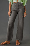 High-Waisted Wide-Leg Vintage Wash Jeans.