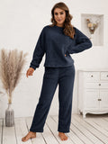 Ivy Lane Teddy Long Sleeve Top and Pants Lounge Set.
