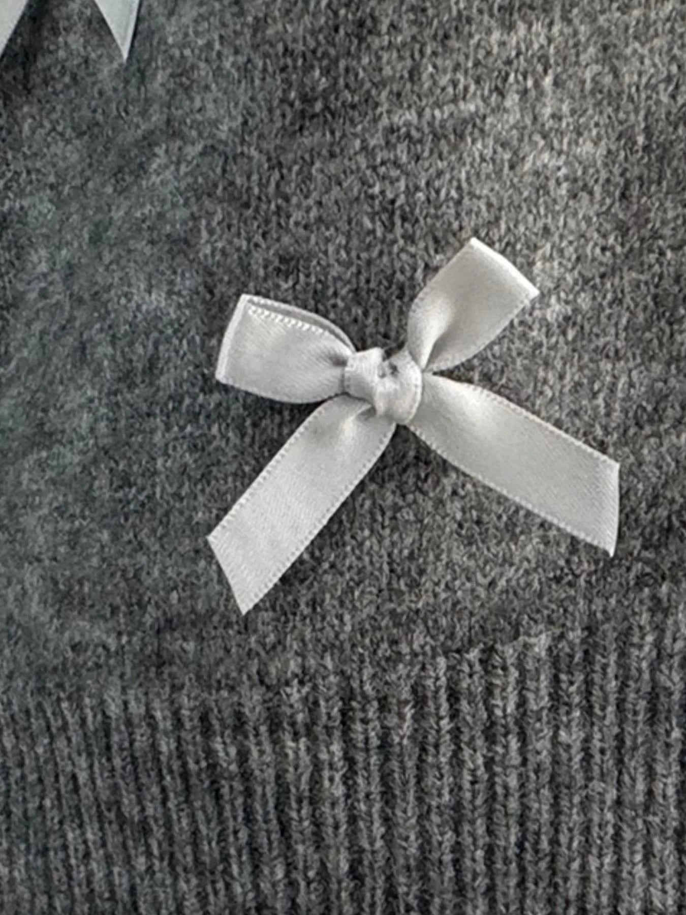 Bow Button Up Long Sleeve Cardigan.