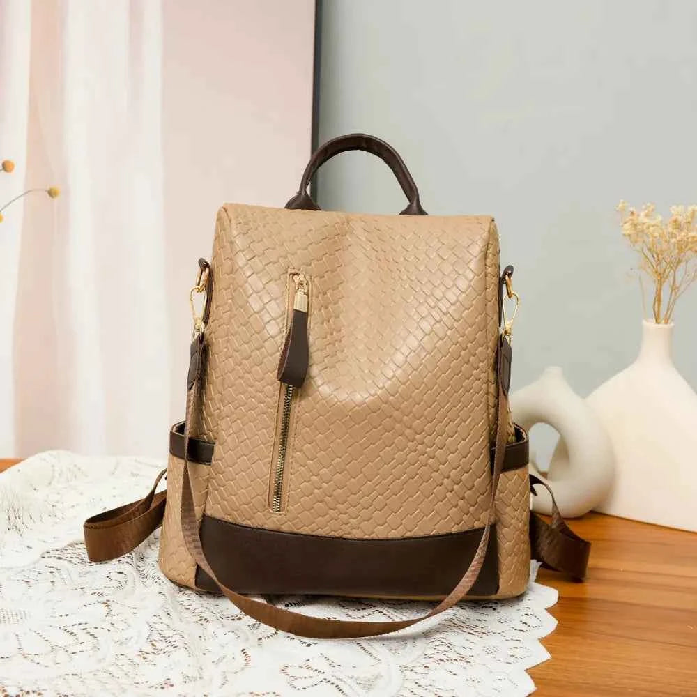 Large PU Leather Backpack Bag.