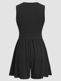 Ruched Plunge Sleeveless Romper.