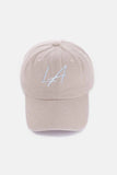 Zenana Washed Embroidered City Baseball Cap.