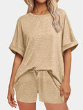 Round Neck T-Shirt and Shorts Set for Comfortable Everyday Wear - EBYNN