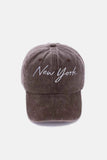Zenana Washed Embroidered City Baseball Cap.