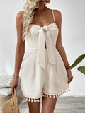 Sweetheart Neck Spaghetti Strap Romper.