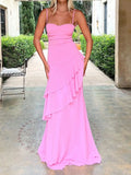 Sweetheart Neck Ruffled Maxi Cami Dress.