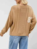 Number 81 Oversized Cable Knit Sweater.