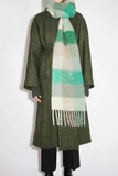 Thermal Fringe Contrast Plaid Scarf.