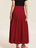 Square Neck Tank and Pleated Slit Skirt Set.