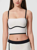 Millennia Contrast Trim Square Neck Active Cami with Detachable Pads.