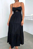 Cut-Out Tiered Dress with Spaghetti Straps.