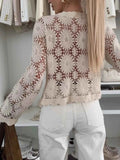 Lace V-Neck Button-Up Cardigan.