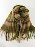 Fringe Plaid Polyester Scarf.