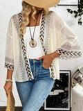 Open Front Sheer Kimono Cardigan.