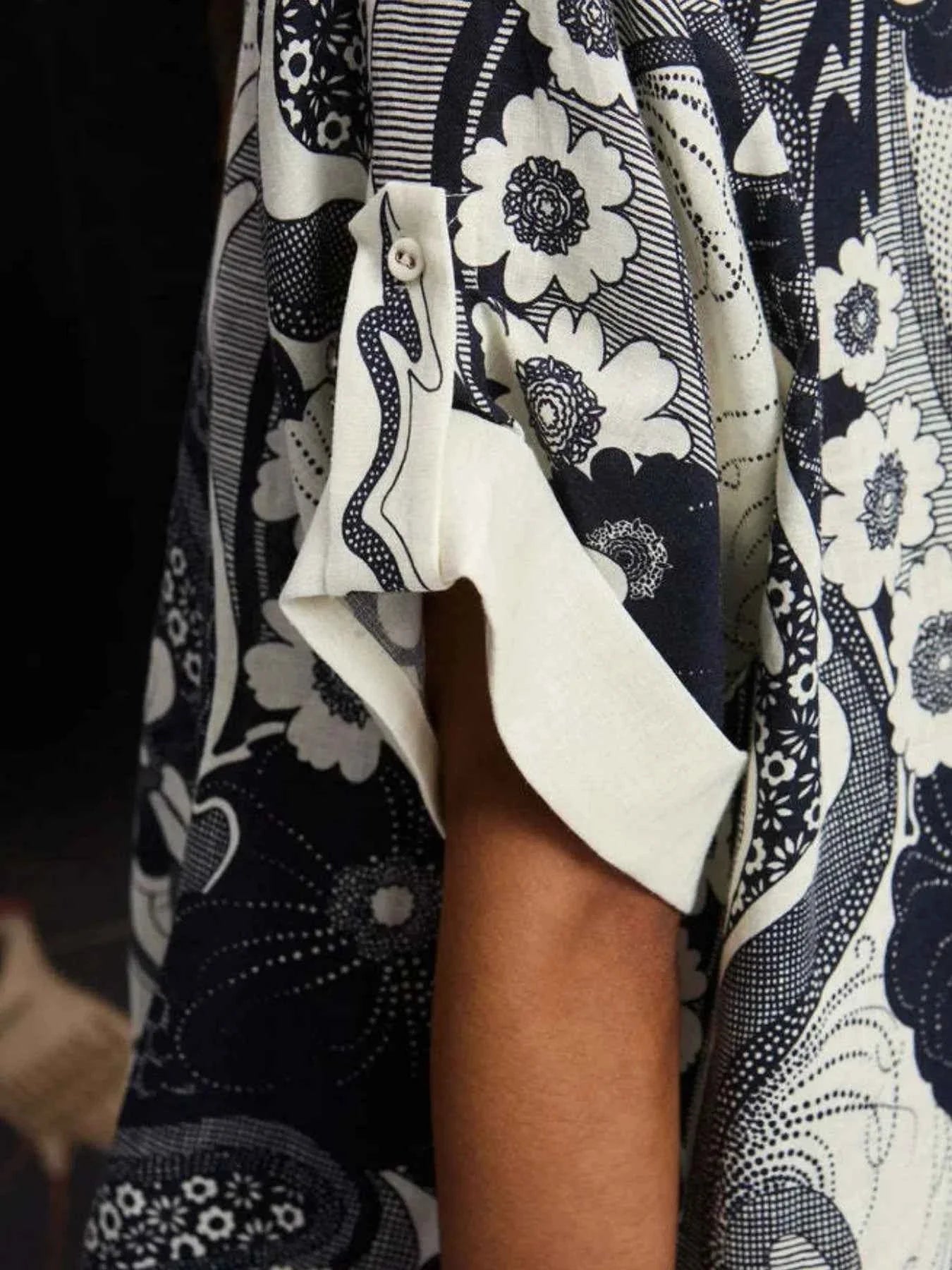 Printed Button Up Shirt and Pants Set.