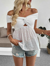 Eyelet Cutout Off-Shoulder Blouse.
