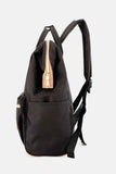 Himawari Contrast Waterproof Canvas Backpack with Side Pockets.