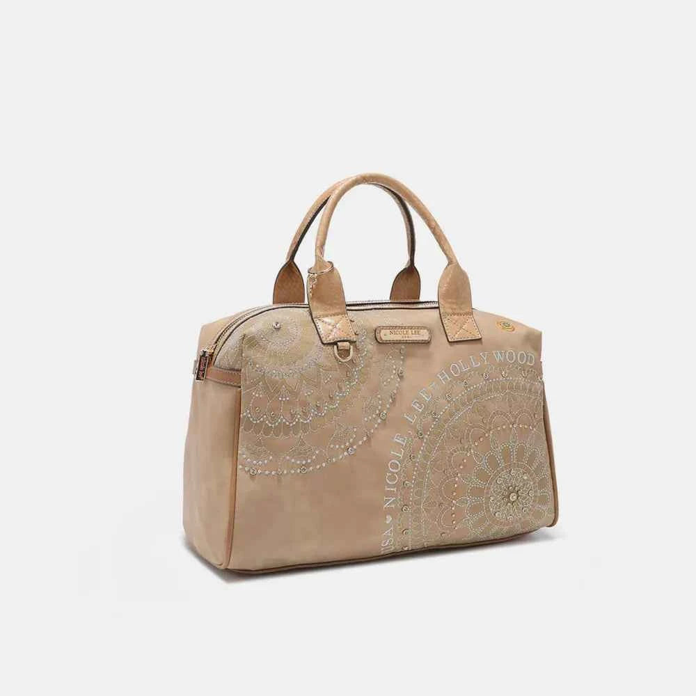 Nicole Lee USA Rhinestone Decor Boston Bag.