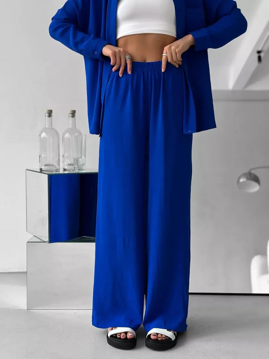 Button Up Long Sleeve Shirt and Pants Set.