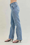 Judy Blue Frayed Hem Dad Jeans with Cell Phone Pocket.