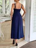 Contrast Wide Strap Midi Cami Dress.