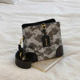 PU Leather Snakeskin Print Crossbody Bag.